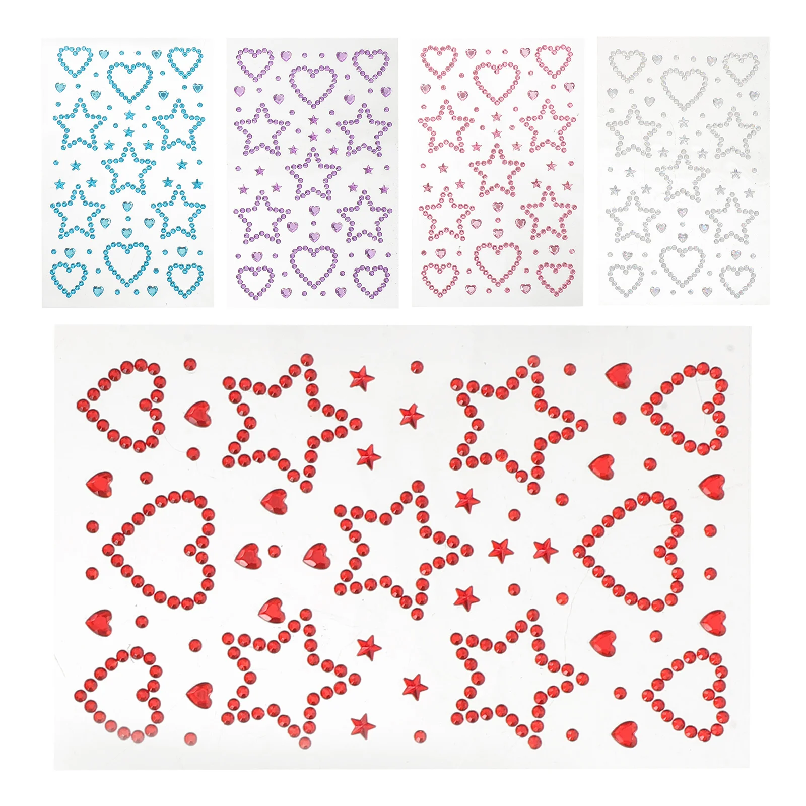 5 Sheets Stage Makeup Rhinestone Stickers Hollow and Solid Easy DIY Adhesive Face Body Hair Gems for Festival
5 Sheets Stage Makeup Rhinestone Stickers Hollow and Solid Easy DIY Adhesive Face Body Hair Gems for Festival