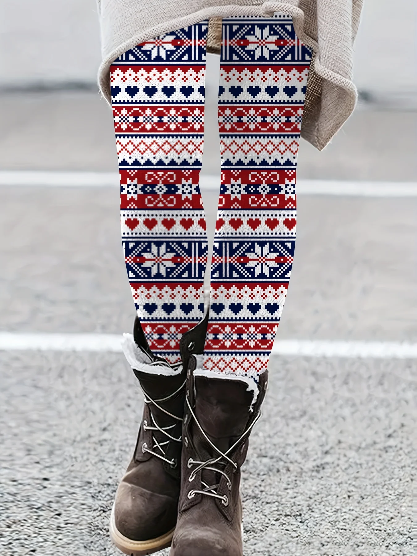 Women's Fair Isle Heart & Snowflake Print Leggings Cozy Stretchy Casual Tights
Women's Fair Isle Heart & Snowflake Print Leggings Cozy Stretchy Casual Tights