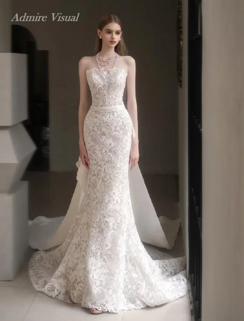 Admire Visual Wedding Dress Mermaid Lace 2 in 1 Strapless Sleeveless With Detachable Train Customized Bride Gowns
Admire Visual Wedding Dress Mermaid Lace 2 in 1 Strapless Sleeveless With Detachable Train Customized Bride Gowns