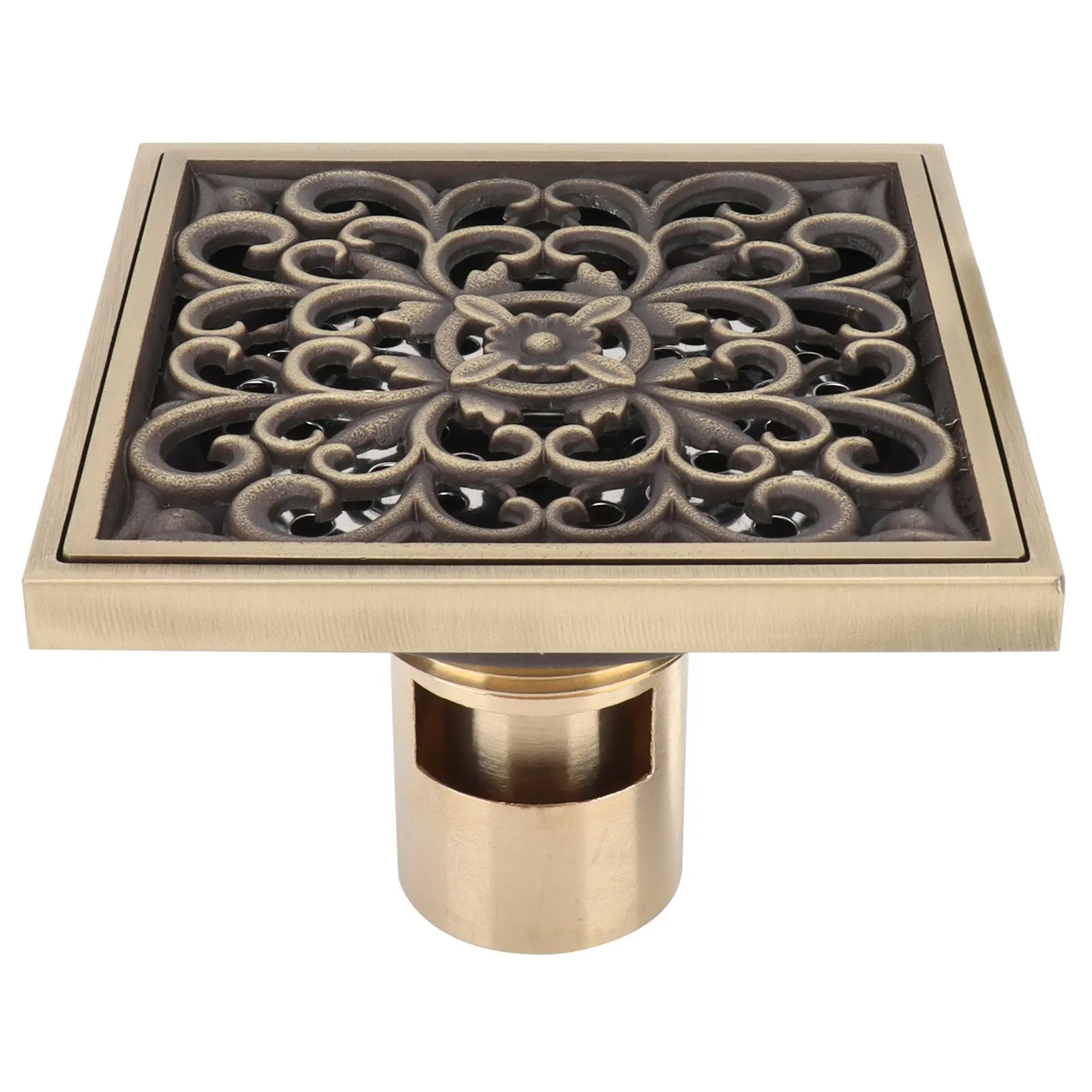 Floor Drain Antique Copper Shower Drain Kit for Home Hotel Bathroom Toilet 10x10cm
Floor Drain Antique Copper Shower Drain Kit for Home Hotel Bathroom Toilet 10x10cm