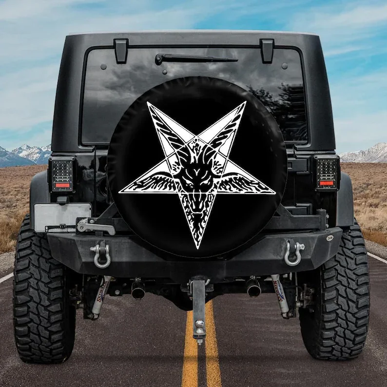 Gothic Spare Tire Cover, Gothic Car Accessory, Pentagram Spare Tire Cover, Tire Cover, Baphomet Car accessories, Accessories
Gothic Spare Tire Cover, Gothic Car Accessory, Pentagram Spare Tire Cover, Tire Cover, Baphomet Car accessories, Accessories