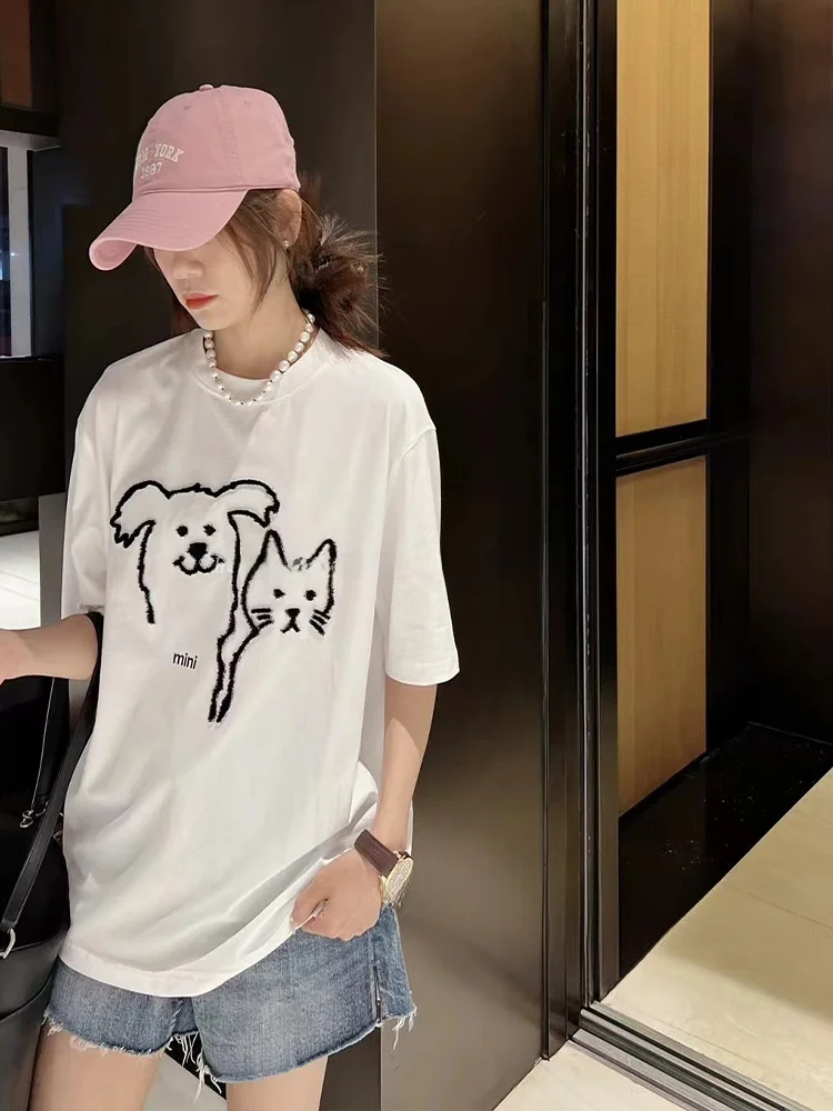 Casual Loose Comfortable Short Sleeve round Neck T-Shirt Women's Versatile Summer New Style Cotton Standard Fit Basic Top
Casual Loose Comfortable Short Sleeve round Neck T-Shirt Women's Versatile Summer New Style Cotton Standard Fit Basic Top