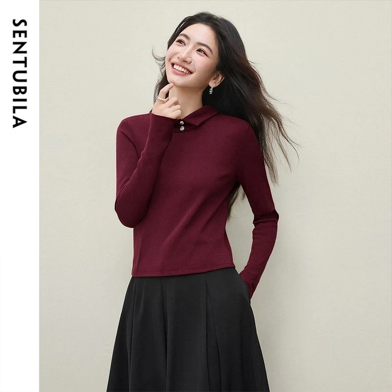 SENTUBILA Commute Tee for Women 2025 Fleece Lined Lapel Collar Slim Fit Knitted T Shirt Casual Women's Winter Clothing 154SF5995
SENTUBILA Commute Tee for Women 2025 Fleece Lined Lapel Collar Slim Fit Knitted T Shirt Casual Women's Winter Clothing 154SF5995