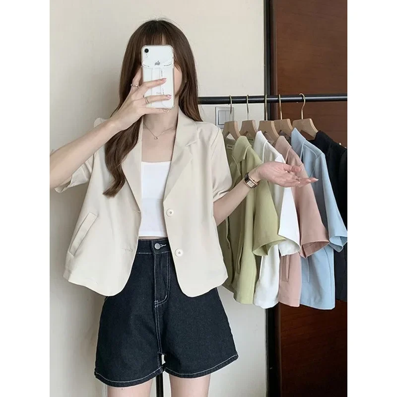 NICE Women's Short Sleeve Shirt Jacket Thin Design Summer New Style Small Audience Suit Collar Top Quality Material Button Detai
NICE Women's Short Sleeve Shirt Jacket Thin Design Summer New Style Small Audience Suit Collar Top Quality Material Button Detai