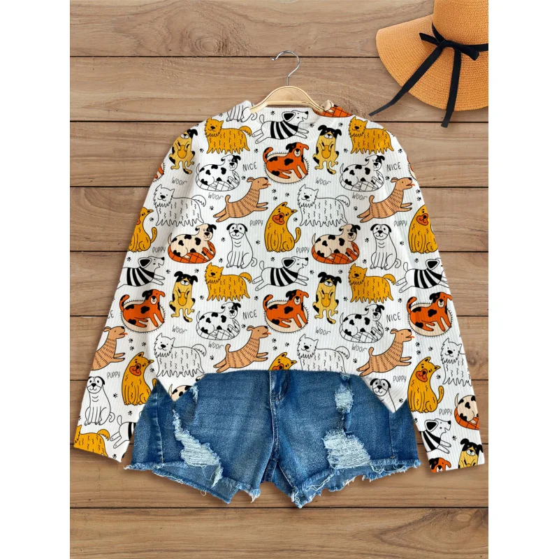 Новый 3D-принт с мультяшным забавным щенком и цифровым принтом, свитер для девочек, вязаный пуловер, эластичный, теплый, с круглым вырезом, с длинными рукавами, осень 
Новый 3D-принт с мультяшным забавным щенком и цифровым принтом, свитер для девочек, вязаный пуловер, эластичный, теплый, с круглым вырезом, с длинными рукавами, осень