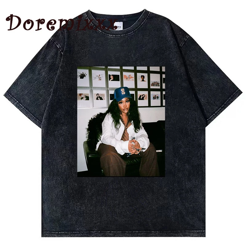 Retro Washed T Shirt Women Men New Sza SOS Tour 2023 Music RnB Singer Graphic Tshirt Funny 90s Tops Unisex Streetwear
Retro Washed T Shirt Women Men New Sza SOS Tour 2023 Music RnB Singer Graphic Tshirt Funny 90s Tops Unisex Streetwear