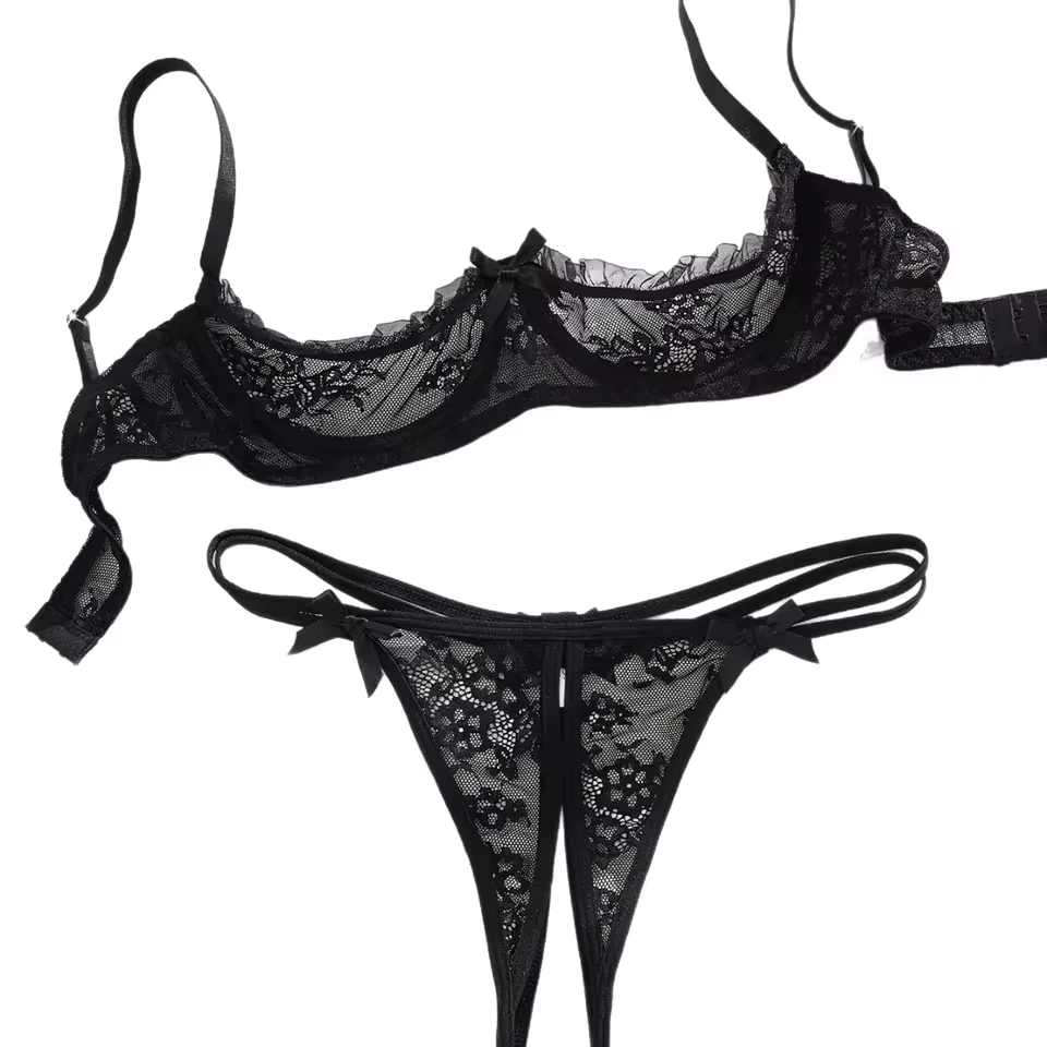 Western Quarter Cup Bra Lace Crotchless Open Panty See Through Erotic Suits For Women Lady Female Hot Sexy Lingerie Set
Western Quarter Cup Bra Lace Crotchless Open Panty See Through Erotic Suits For Women Lady Female Hot Sexy Lingerie Set