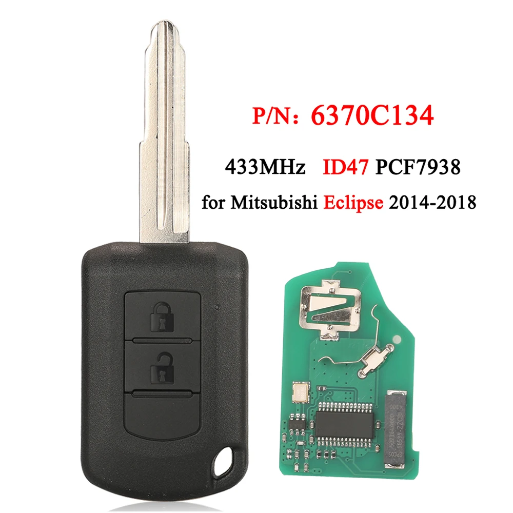 jingyuqin ID47 PCF7938 Chip 433MHz 2 Buttons P/N: 6370C134 Car Smart Remote Key For Mitsubishi Eclipse 2014-2018 Fob
jingyuqin ID47 PCF7938 Chip 433MHz 2 Buttons P/N: 6370C134 Car Smart Remote Key For Mitsubishi Eclipse 2014-2018 Fob
