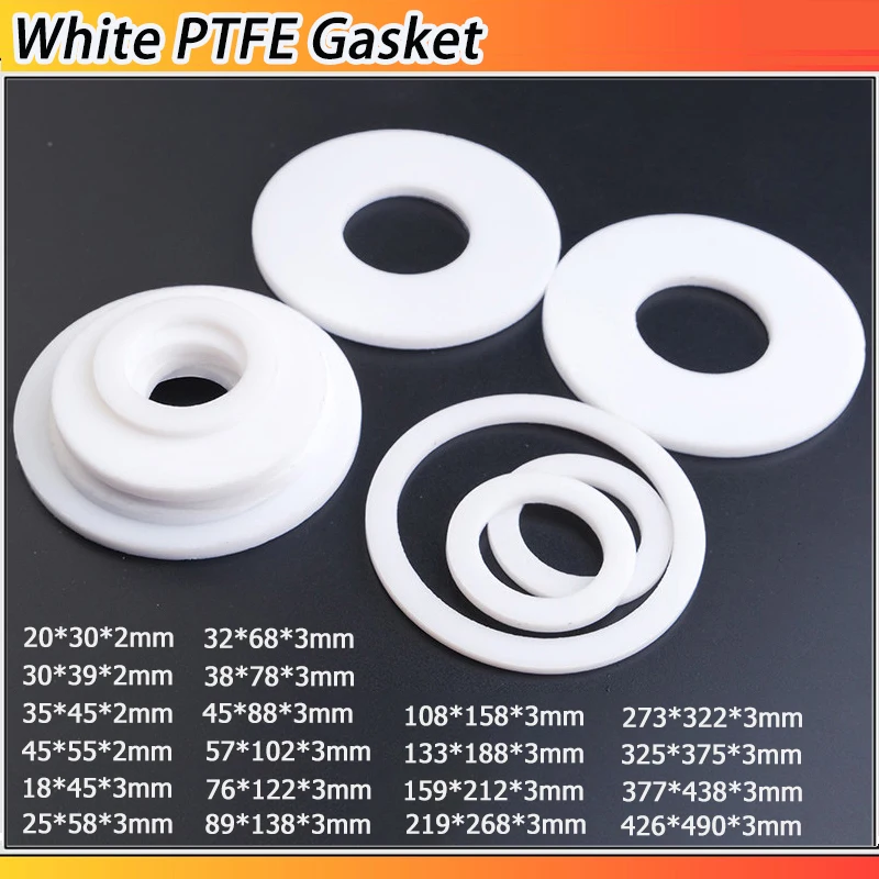 White PTFE Flat Washer Gasket Sealing O-ring Flat Gasket High Temperature Resistance Thickness:2mm 3mm OD:30~490mm ID:20~426mm
White PTFE Flat Washer Gasket Sealing O-ring Flat Gasket High Temperature Resistance Thickness:2mm 3mm OD:30~490mm ID:20~426mm