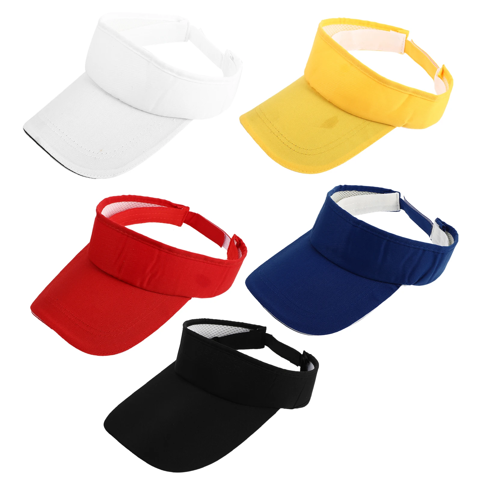 5 pcs Sun Visor Hats Polyester Cotton Empty Top Adjustable Unisex Sport Foldable Travel Hat Summer Breathing Sweat Proof
5 pcs Sun Visor Hats Polyester Cotton Empty Top Adjustable Unisex Sport Foldable Travel Hat Summer Breathing Sweat Proof