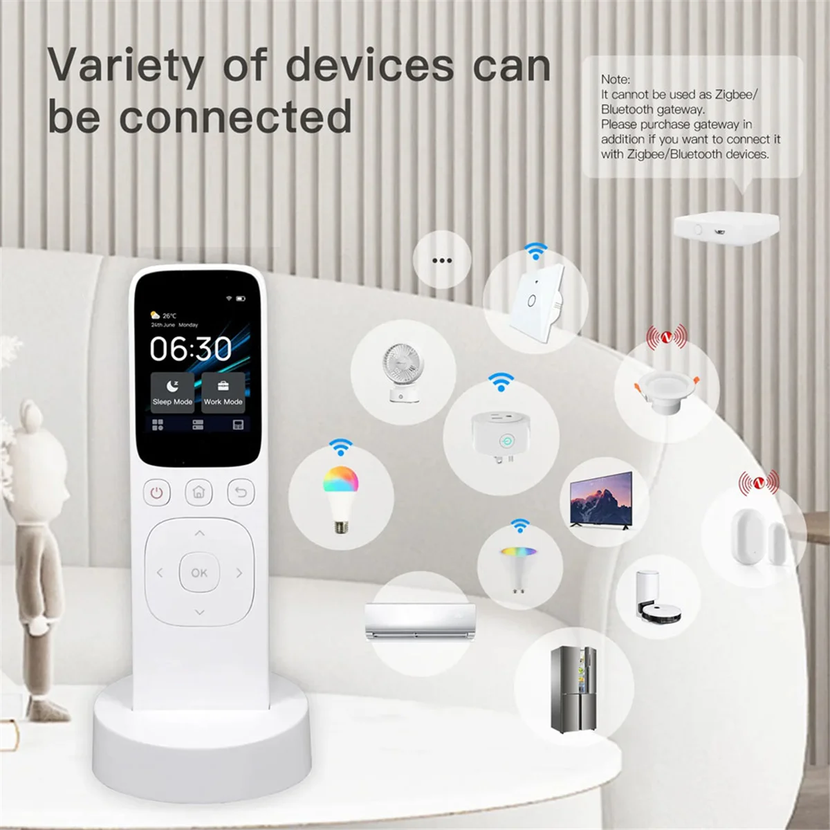 Y45A-Wifi Tuya Smart Central Control Panel Wireless Touch Screen Handheld IR Remote Controller for Home Appliance
Y45A-Wifi Tuya Smart Central Control Panel Wireless Touch Screen Handheld IR Remote Controller for Home Appliance