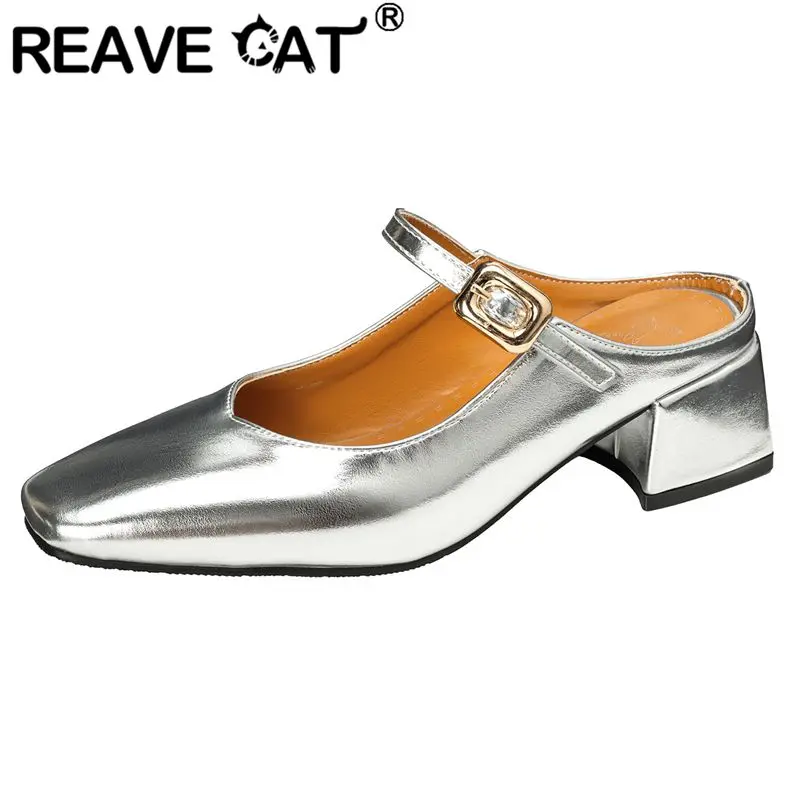 REAVE CAT Design Women Sandals Square Toe Block Heels 4.5cm Slip On Mules Belt Buckle Plus Size 44 45 46 Fashion Dating Shoes
REAVE CAT Design Women Sandals Square Toe Block Heels 4.5cm Slip On Mules Belt Buckle Plus Size 44 45 46 Fashion Dating Shoes
