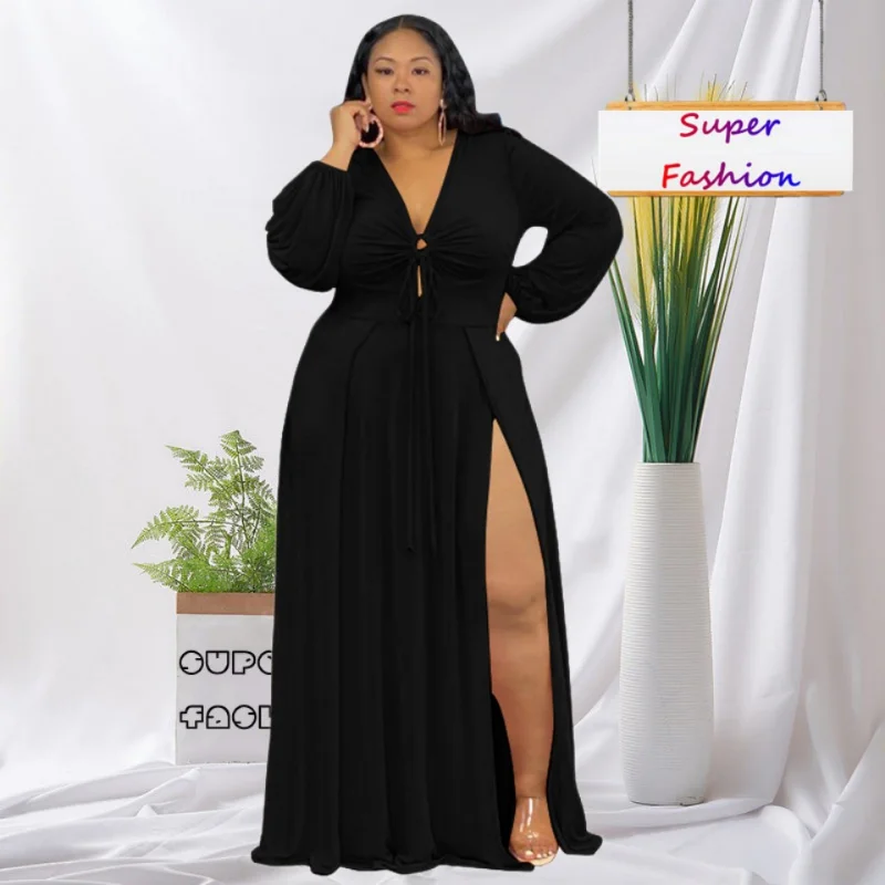 WSFEC L-4XL 2023 New Fashion Sexy Plus Size Dresses Women Spring Clothing Long Sleeve Deep V Neck Hole Split Casual Party Dress
WSFEC L-4XL 2023 New Fashion Sexy Plus Size Dresses Women Spring Clothing Long Sleeve Deep V Neck Hole Split Casual Party Dress