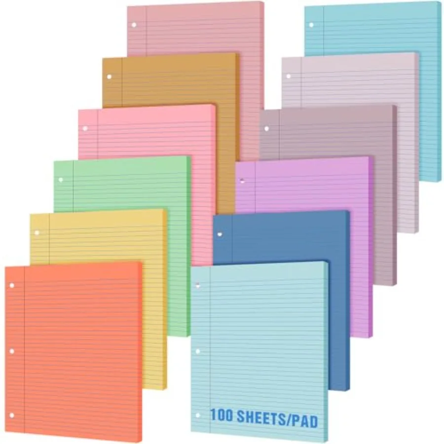 12 Pack Colored Loose Leaf Paper 1200 Sheets College Ruled 8.5 x 11 Inch Filler Paper 3 Hole Punched for 3 Ring Binders for Sch
12 Pack Colored Loose Leaf Paper 1200 Sheets College Ruled 8.5 x 11 Inch Filler Paper 3 Hole Punched for 3 Ring Binders for Sch