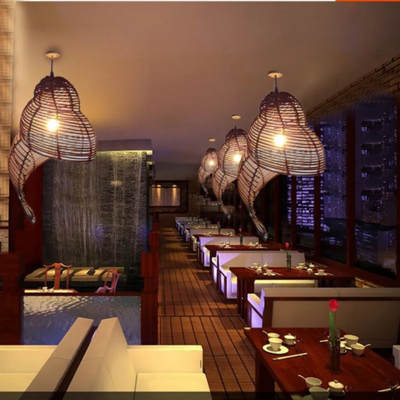 Southeast Asia Creative Bamboo Pendant Lamp Sea Snail Shape Wicker rattan lamp LED Lights Chinese Parlor home decor Fixtures
Southeast Asia Creative Bamboo Pendant Lamp Sea Snail Shape Wicker rattan lamp LED Lights Chinese Parlor home decor Fixtures