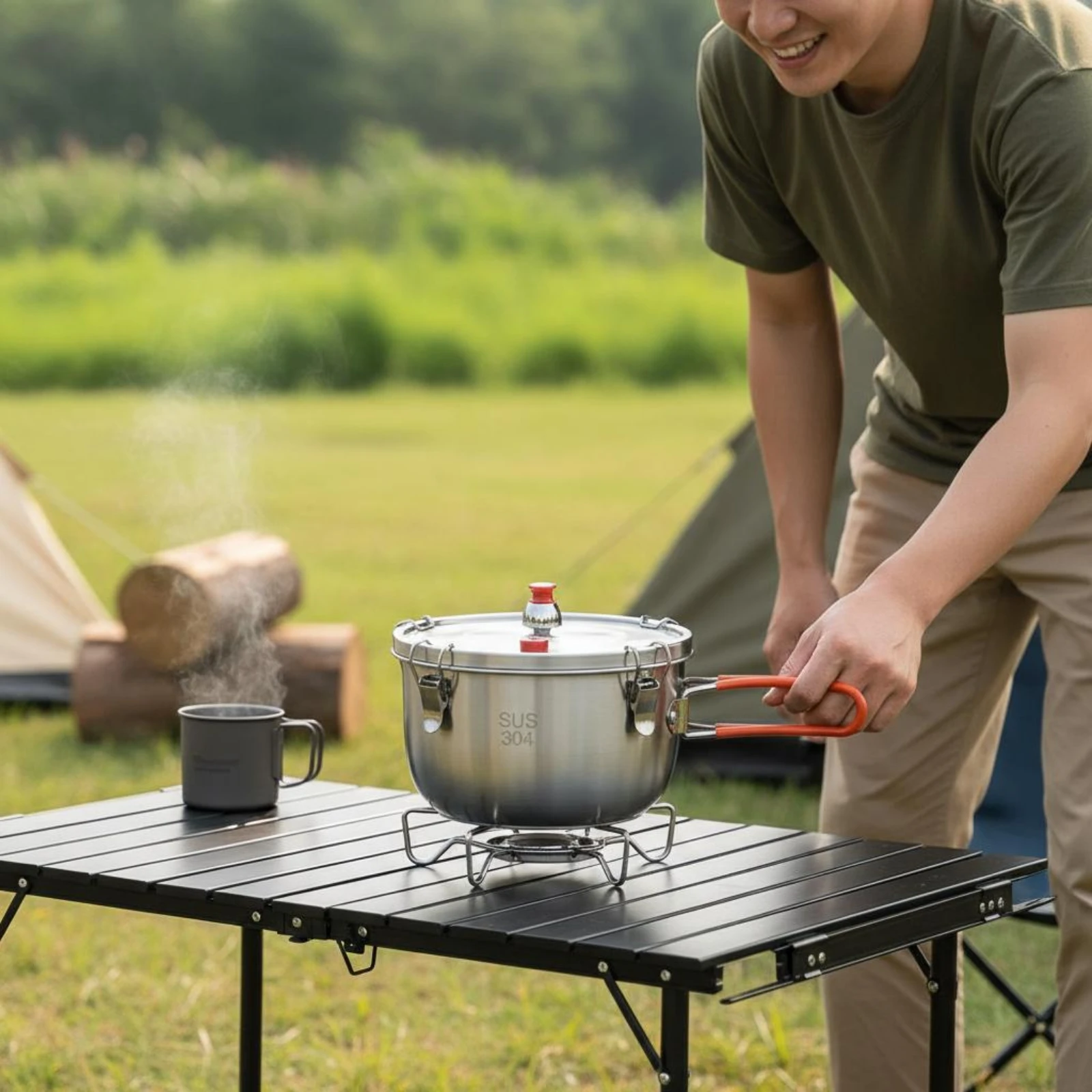 Micro Pressure Cooker Locking Latches Micro-Pressure Cooking Pot Cookware Easy to Clean Multi-Function