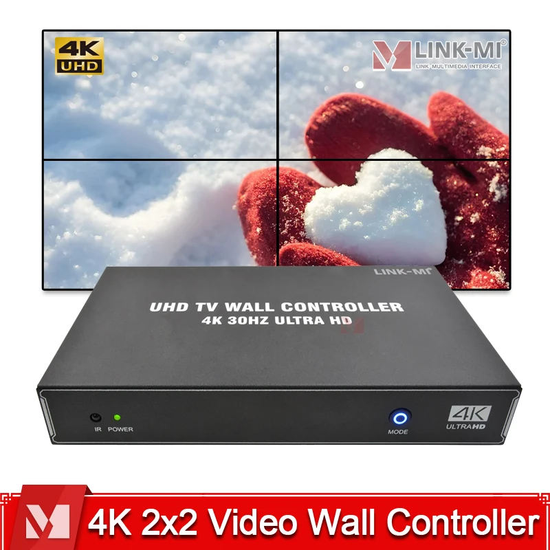 4K HDMI Video Wall Controller 2x2 1x4 1x3 1x2 for 4 Splicing TVs Support 180 degree rotation One-Key switch video wall modes
4K HDMI Video Wall Controller 2x2 1x4 1x3 1x2 for 4 Splicing TVs Support 180 degree rotation One-Key switch video wall modes