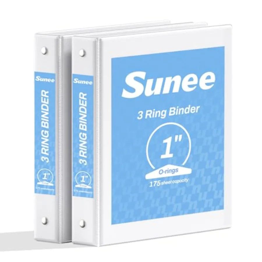 3 Ring Binder Pack, Clear View Three Ring PVC-Free Fit 8.5xes for School or Office Supplies, White
3 Ring Binder Pack, Clear View Three Ring PVC-Free Fit 8.5xes for School or Office Supplies, White