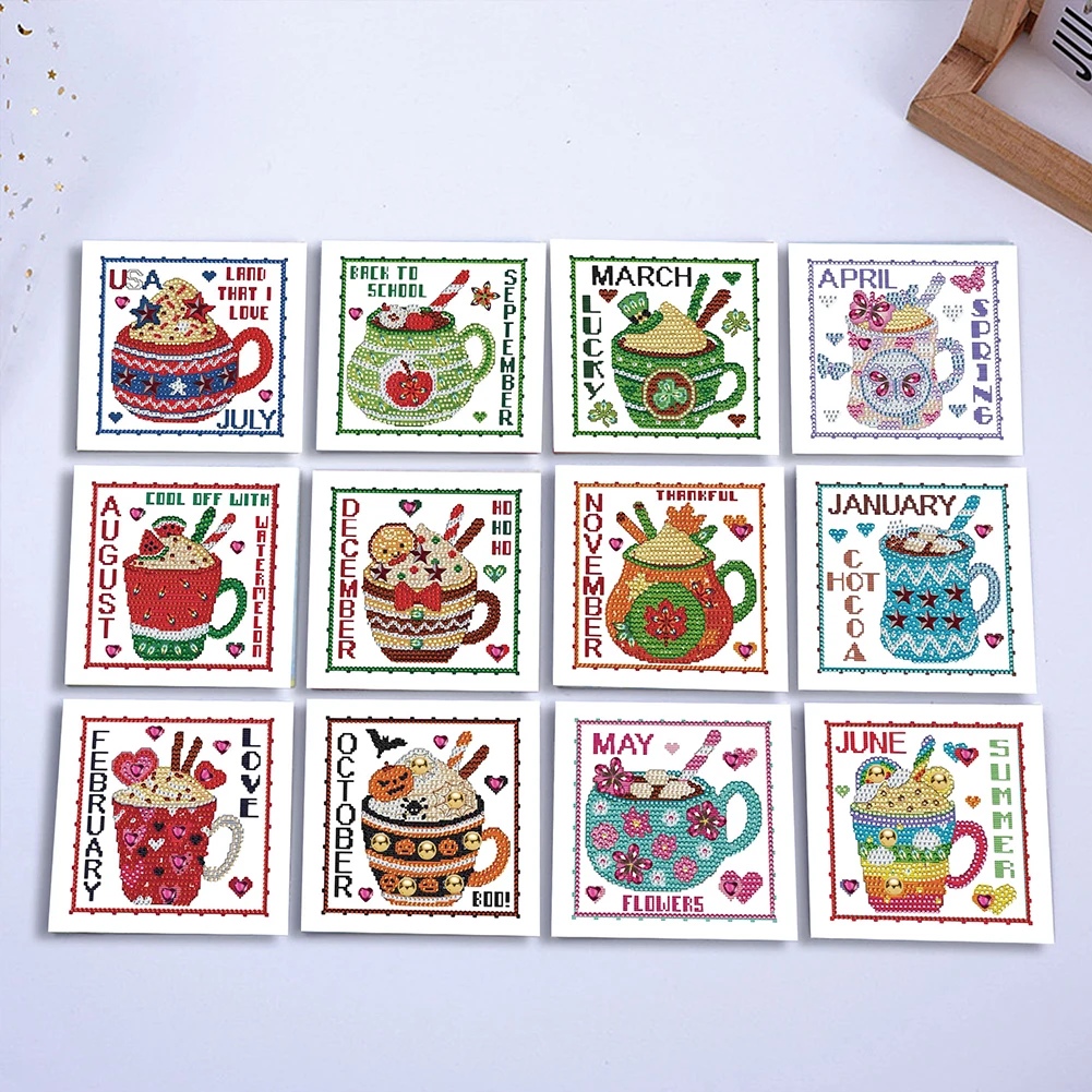 12pcs DIY Twelve Months Theme Rhinestone Diamond Art Mosaic Postcards Diamond Art Greeting Cards for Festivals and Celebrations
12pcs DIY Twelve Months Theme Rhinestone Diamond Art Mosaic Postcards Diamond Art Greeting Cards for Festivals and Celebrations