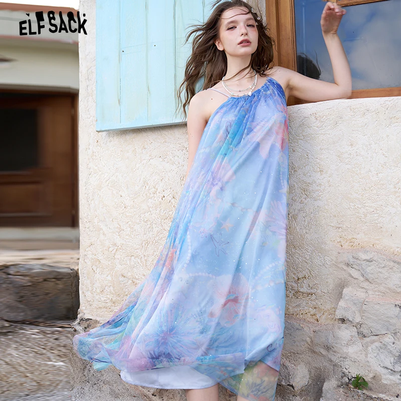 ELFSACK Floral Print Tulle Spaghetti Strap Maxi Dress, 2 In 1 Layered A Line Slip Dress, Fairy Beach Vacation Outfit for Women
ELFSACK Floral Print Tulle Spaghetti Strap Maxi Dress, 2 In 1 Layered A Line Slip Dress, Fairy Beach Vacation Outfit for Women