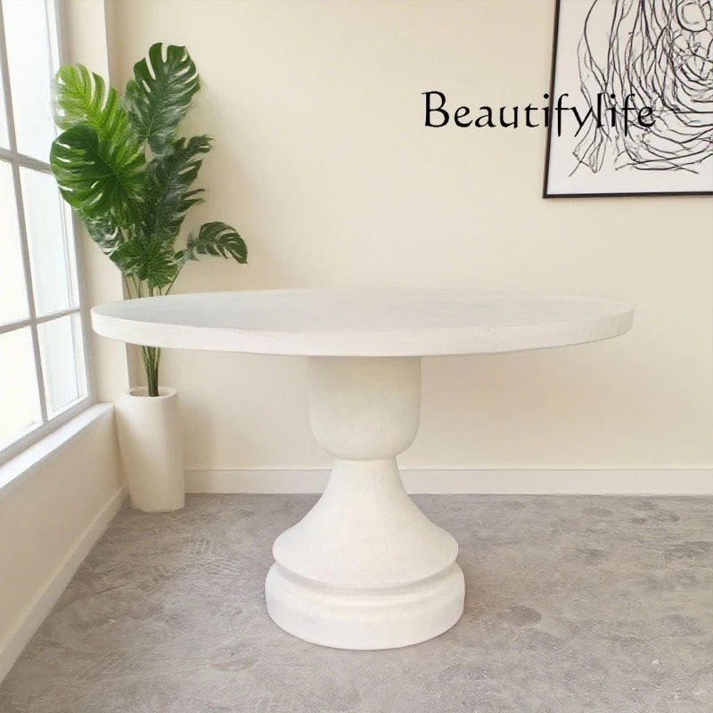 White cement round table balcony courtyard high performance concrete tea table simple art custom micro cement dining table
White cement round table balcony courtyard high performance concrete tea table simple art custom micro cement dining table