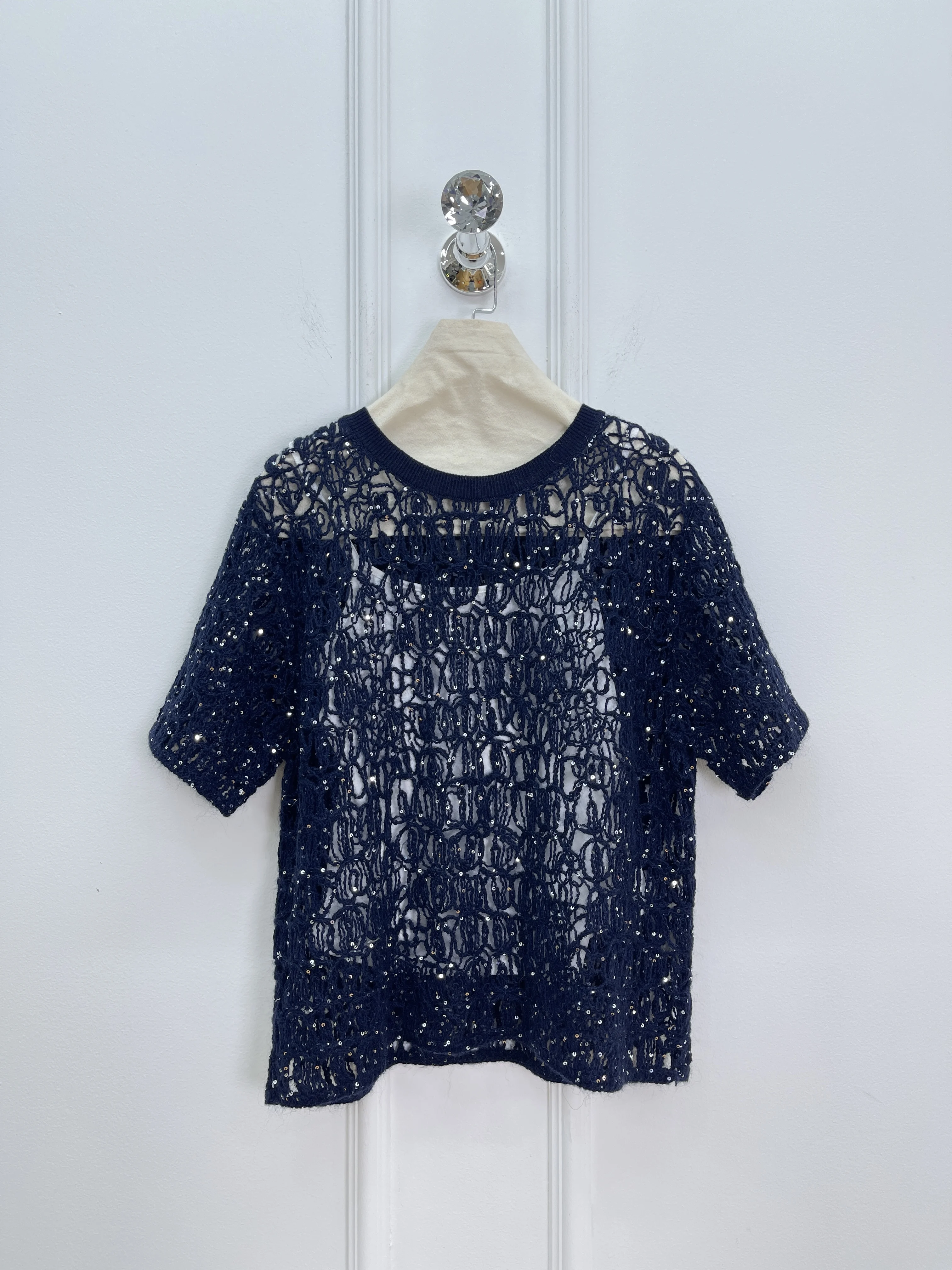 New High Quality Fashion Commuter Sequined Hollow Mohair Short-Sleeved Women'S Early Autumn
New High Quality Fashion Commuter Sequined Hollow Mohair Short-Sleeved Women'S Early Autumn