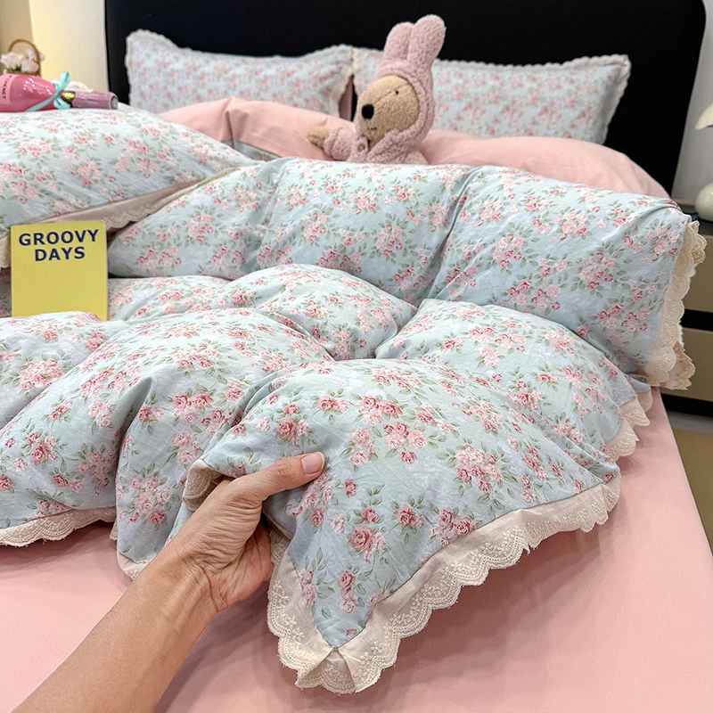 3/4Pcs Korean Princess Style Floral Ruffles Bedding Set Single Queen King Size Washed Cotton Duvet Cover Bed Sheet Pillowcases
3/4Pcs Korean Princess Style Floral Ruffles Bedding Set Single Queen King Size Washed Cotton Duvet Cover Bed Sheet Pillowcases