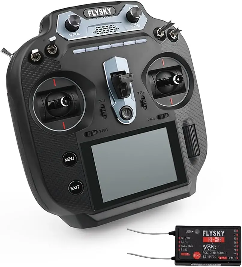 2.4GHz 16CH Radio Transmitter with FS-SR8 Receiver, 3.5 Inch IPS Screen, Dual Antenna Remote Controller for RC Car Boat Airplane, Left Hand Throttle
2.4GHz 16CH Radio Transmitter with FS-SR8 Receiver, 3.5 Inch IPS Screen, Dual Antenna Remote Controller for RC Car Boat Airplane, Left Hand Throttle