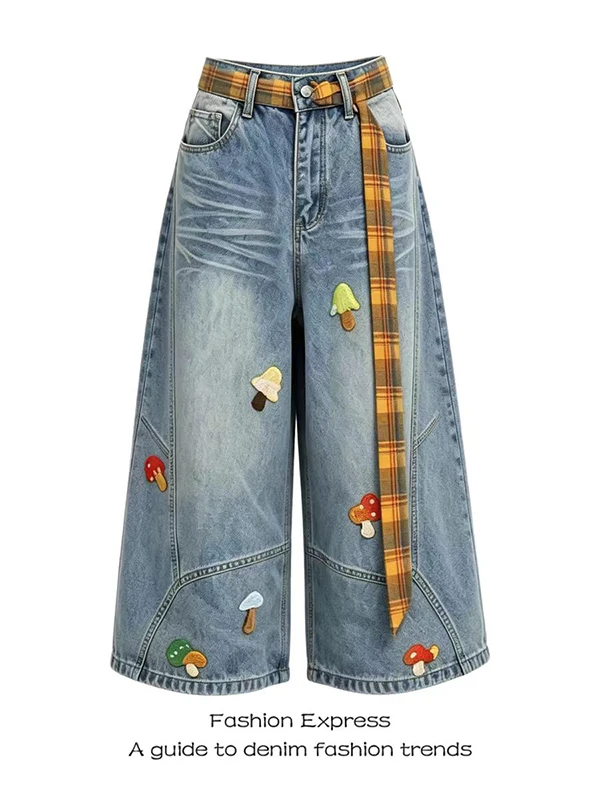 Retro American Design Embroidered Towel Shorts Loose Wide Leg High Waist Jeans Casual Summer Fashionable Seven-Foot Pants
Retro American Design Embroidered Towel Shorts Loose Wide Leg High Waist Jeans Casual Summer Fashionable Seven-Foot Pants