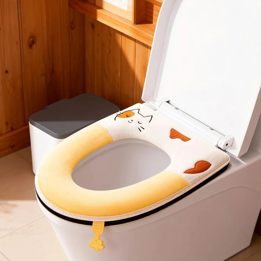 1pc Thickened Toilet Seat Cushion for All Seasons, Plush Universal Fit & Waterproof Cover, Easy Install, Non-Slip
1pc Thickened Toilet Seat Cushion for All Seasons, Plush Universal Fit & Waterproof Cover, Easy Install, Non-Slip