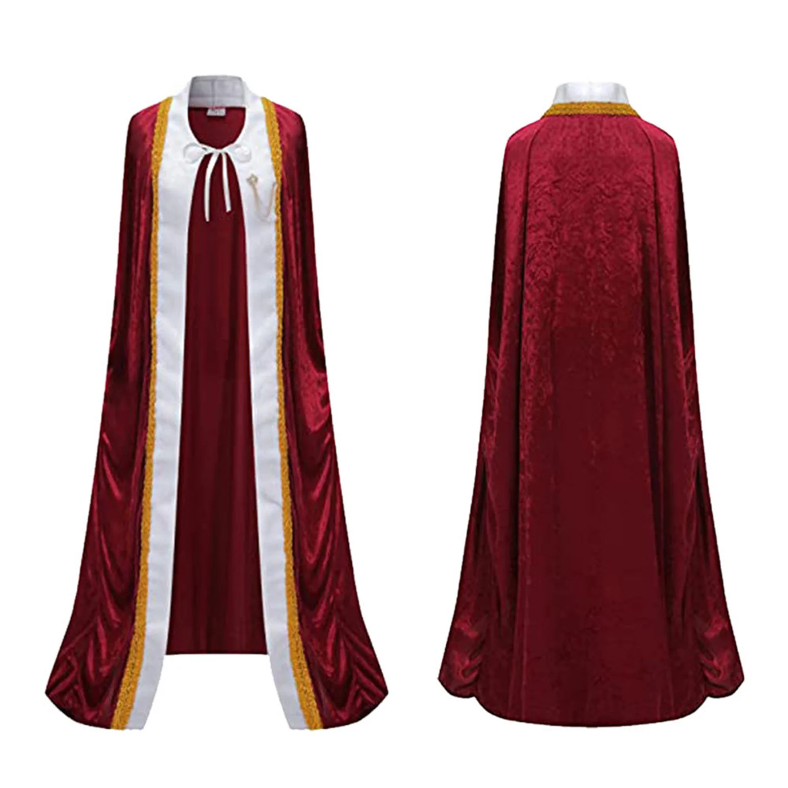 King Wine Red Velvet Cloak Cosplay Costume Queen Cloak Laced Knight Robe Halloween Coat Carnival Uniform
King Wine Red Velvet Cloak Cosplay Costume Queen Cloak Laced Knight Robe Halloween Coat Carnival Uniform