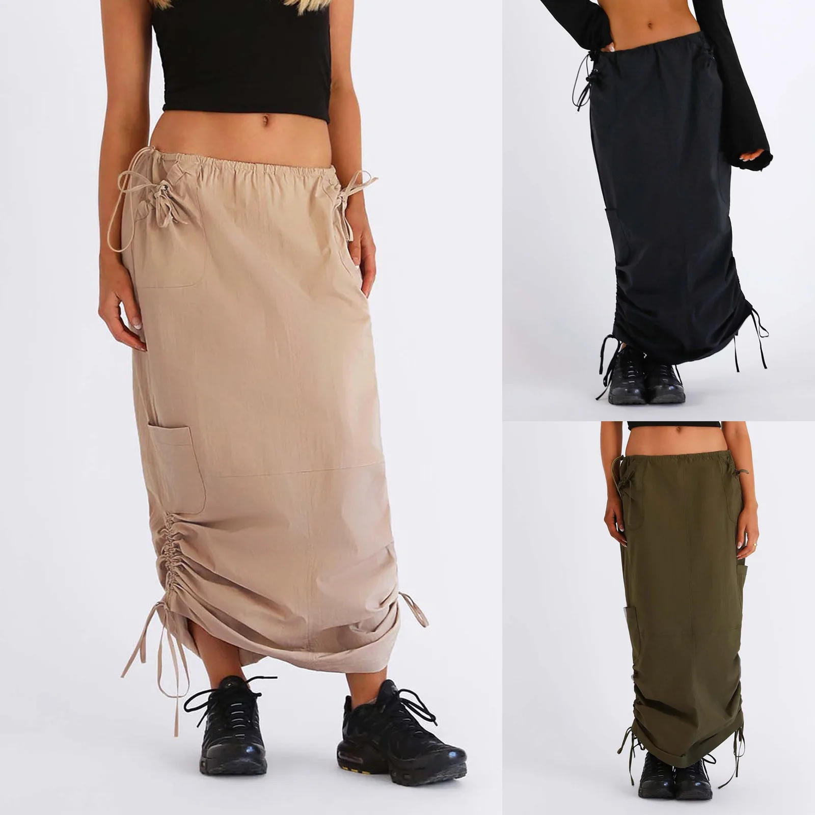 SKMY Fashion For Women Black Long Skirts High Waist Slim Drawstring Elegant Ladies Casual Summer 2024 New Female Maxi Skirts
SKMY Fashion For Women Black Long Skirts High Waist Slim Drawstring Elegant Ladies Casual Summer 2024 New Female Maxi Skirts