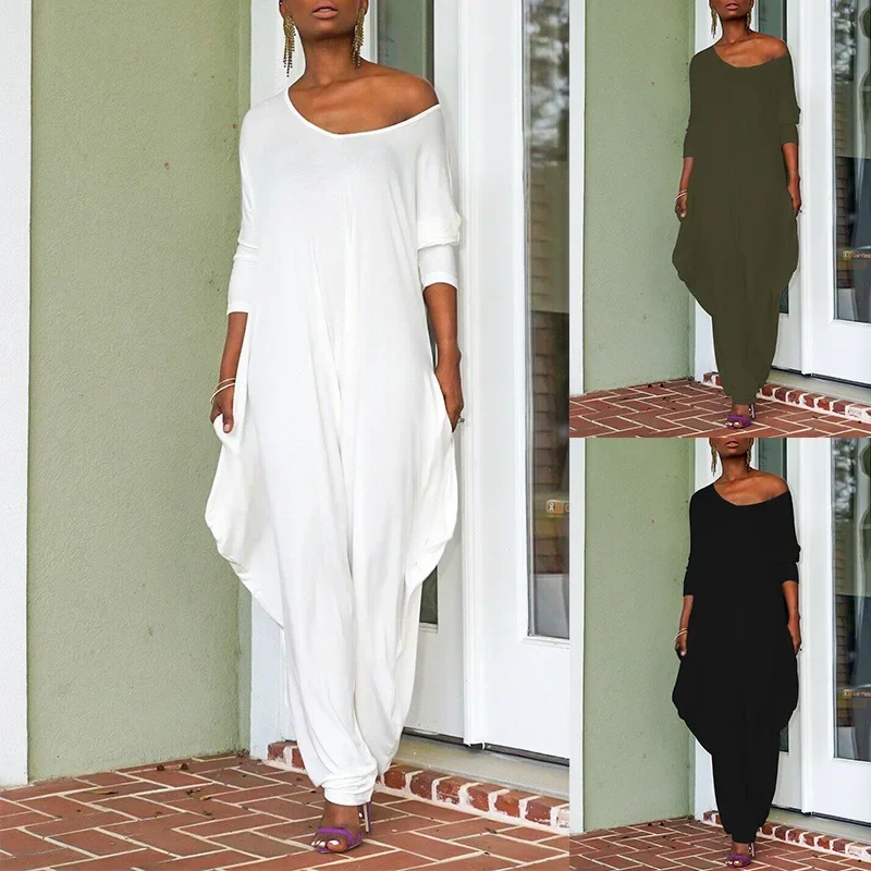 Solid Color Cotton-proof Pull-frame Irregular Medium-sleeved Women's Loose Jumpsuit
Solid Color Cotton-proof Pull-frame Irregular Medium-sleeved Women's Loose Jumpsuit