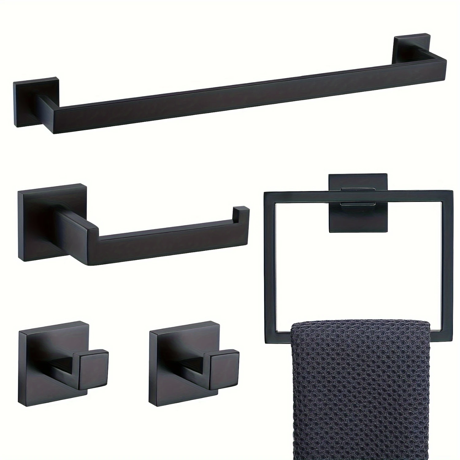 5 Pieces Bathroom Hardware Accessories Set with Towel Holder, Roll Paper Holder, 2 , Towel Ring
5 Pieces Bathroom Hardware Accessories Set with Towel Holder, Roll Paper Holder, 2 , Towel Ring