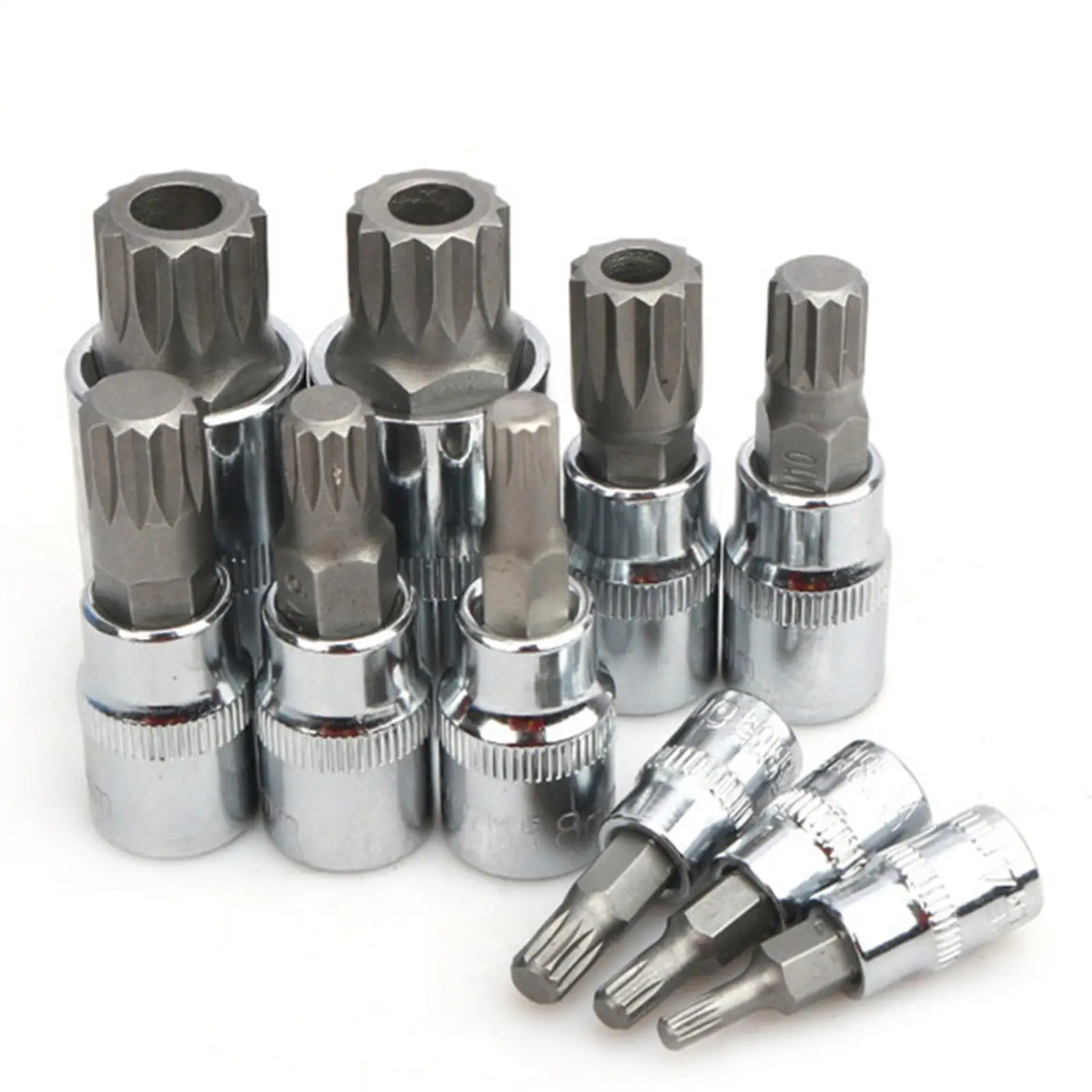 10x Triple Square Spline Bit Socket Car Repair Steel Drive Sockets 12 Point for Vehicles Tightening Bolts Trucks Automotive
10x Triple Square Spline Bit Socket Car Repair Steel Drive Sockets 12 Point for Vehicles Tightening Bolts Trucks Automotive