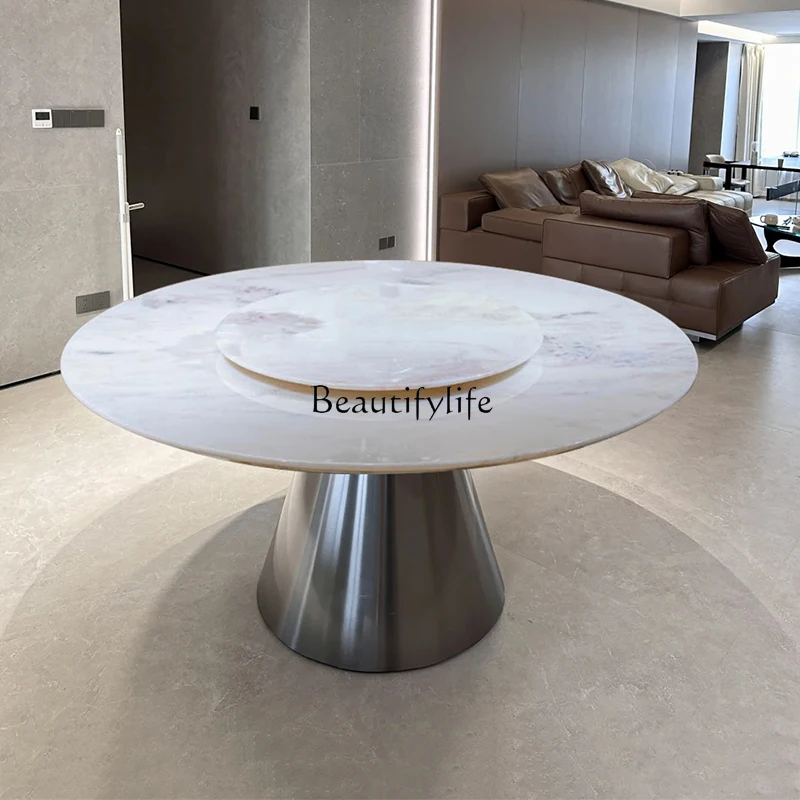 Rose luxury stone dining table modern simple small apartment marble round dining table
Rose luxury stone dining table modern simple small apartment marble round dining table