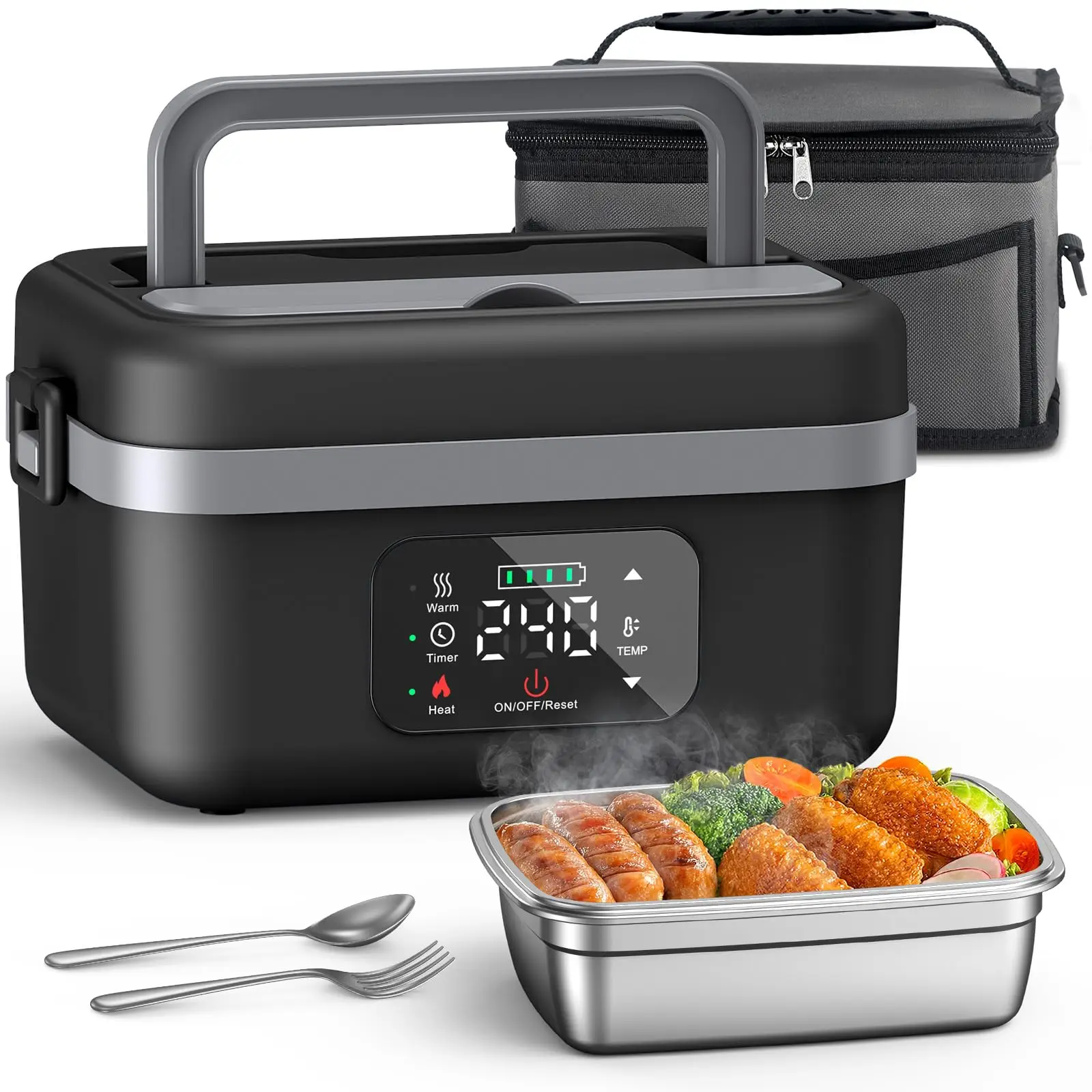 Rechargeable Automatic Heating Lunch Box, Adult Size Cordless Insulated Lunch Box, 1-liter Portable Self-heating Food Warmer,lon
Rechargeable Automatic Heating Lunch Box, Adult Size Cordless Insulated Lunch Box, 1-liter Portable Self-heating Food Warmer,lon