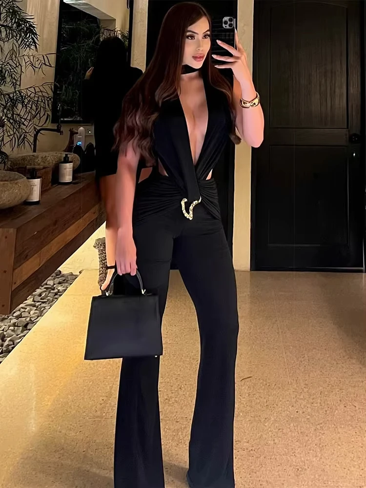 Metal Trim Jumpsuit Women Ruched Sexy Waistless Cross Hollow Bandage Coquette Midnight Workout Hipster Stretch Overalls
Metal Trim Jumpsuit Women Ruched Sexy Waistless Cross Hollow Bandage Coquette Midnight Workout Hipster Stretch Overalls