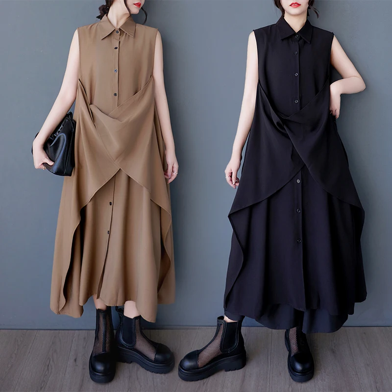 Новая летняя свободная художественная большая юбка трапециевидной формы из полиэфирного волокна Svel Ele Midi Faion Dr на одной пуговице 
Новая летняя свободная художественная большая юбка трапециевидной формы из полиэфирного волокна Svel Ele Midi Faion Dr на одной пуговице