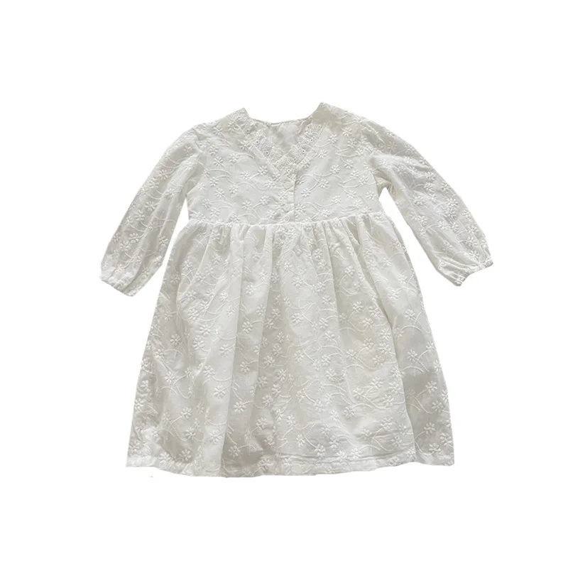Long Sleeve Lace Girls Dresses Solid Color White Toddler Baby Dress Spring 2022 Children's Clothing Weaving Princess Dress
Long Sleeve Lace Girls Dresses Solid Color White Toddler Baby Dress Spring 2022 Children's Clothing Weaving Princess Dress