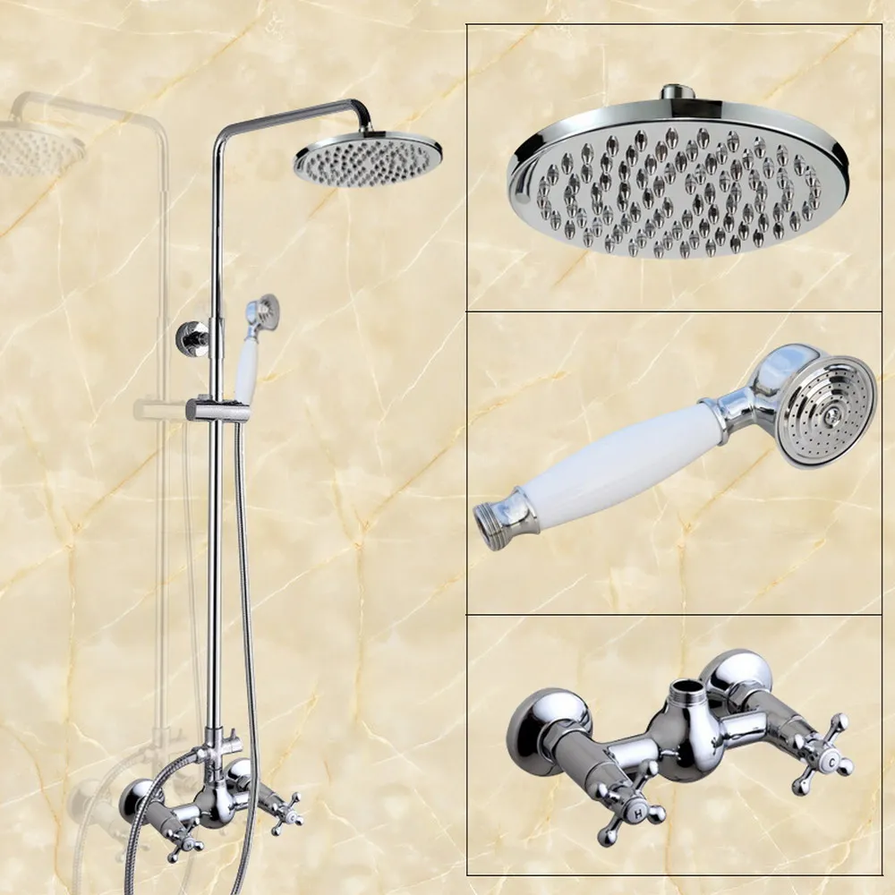 Wall Mounted 8 inch Round Chrome Rain Shower Faucet Set W/ Rainfall Shower Head Handshower Bath Mixer Tap acy301
Wall Mounted 8 inch Round Chrome Rain Shower Faucet Set W/ Rainfall Shower Head Handshower Bath Mixer Tap acy301