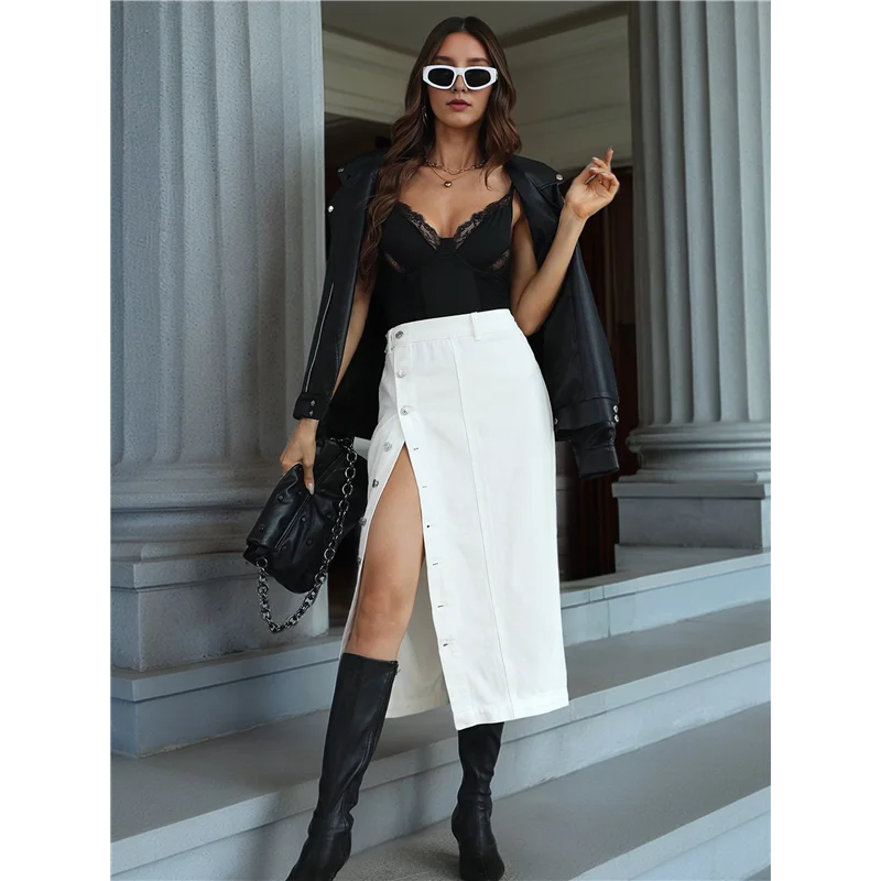 ABP-Womens Casual Slit Denim Midi Jean Skirt Stretch High Waist Frayed Button Up
ABP-Womens Casual Slit Denim Midi Jean Skirt Stretch High Waist Frayed Button Up