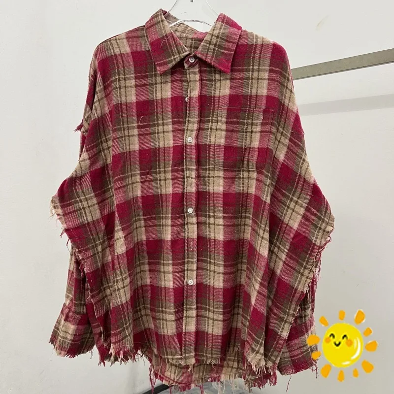 24SS Top Level Version Handmade Tassels Pleated Seersucker Plaid Shirt Men Women Fashion Fit Shirts
24SS Top Level Version Handmade Tassels Pleated Seersucker Plaid Shirt Men Women Fashion Fit Shirts