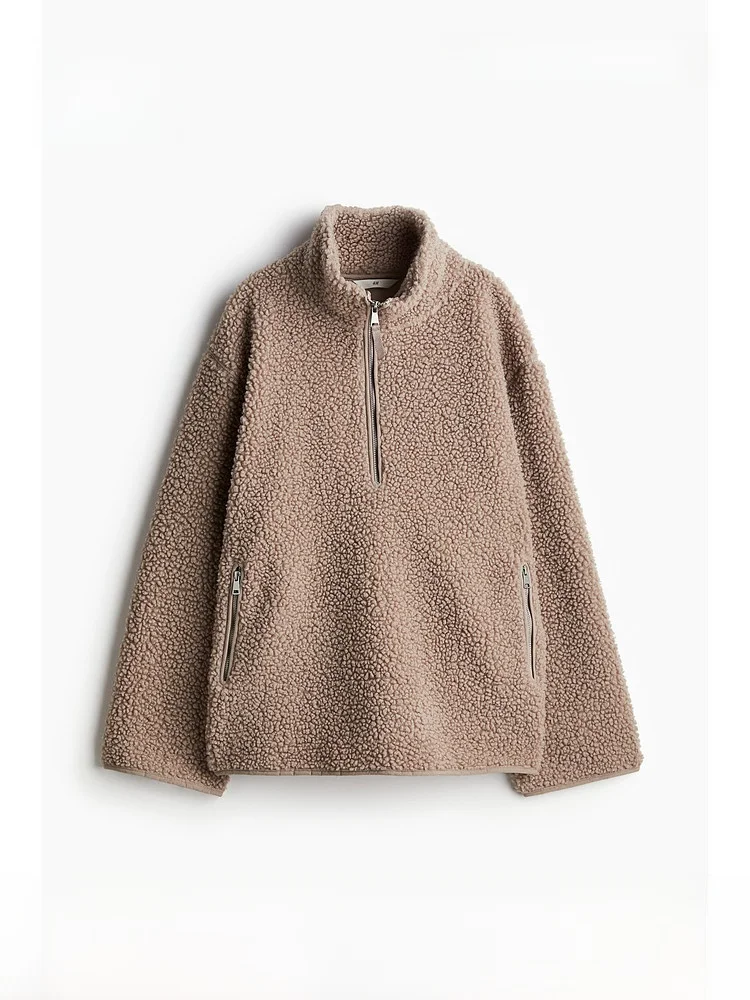 H&M Women's Loose Teddy Velvet Zipper Long Sleeve Stand Collar Short Outerwear 1207593 Fashionable Casual Style Polyester Fiber
H&M Women's Loose Teddy Velvet Zipper Long Sleeve Stand Collar Short Outerwear 1207593 Fashionable Casual Style Polyester Fiber