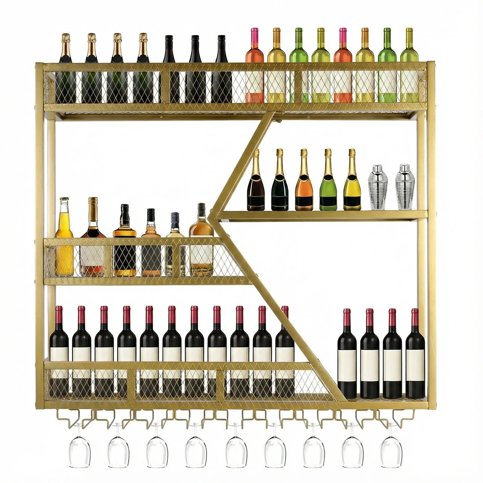 39in 3-Tiers Liquor Shelf Wall Mounted with Glass Holder Wall Bar Cabinet for Kitchen Home Bar Dining Room Living Room
39in 3-Tiers Liquor Shelf Wall Mounted with Glass Holder Wall Bar Cabinet for Kitchen Home Bar Dining Room Living Room