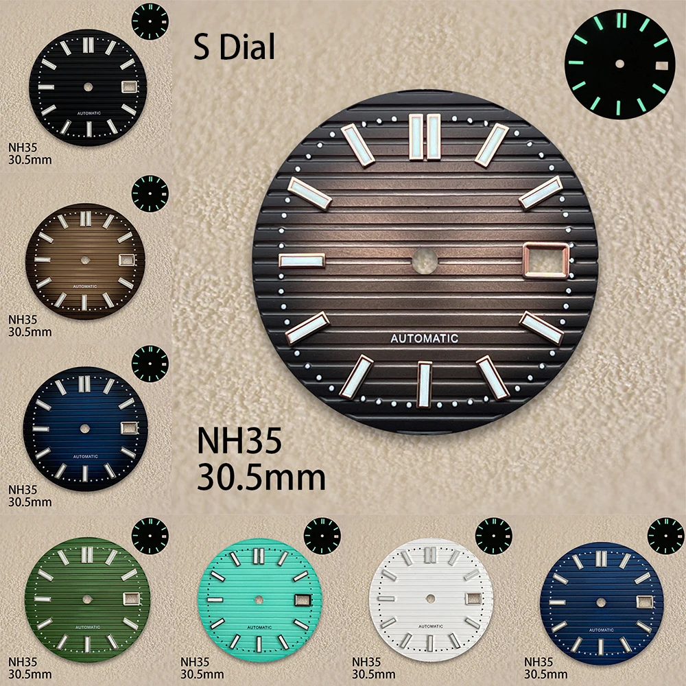 30.5mm S Logo NH35 Dial Nautilus Dial For NH35 NH36 Movements High Quality NH35 Accessories Green Luminous Watch Repair
30.5mm S Logo NH35 Dial Nautilus Dial For NH35 NH36 Movements High Quality NH35 Accessories Green Luminous Watch Repair