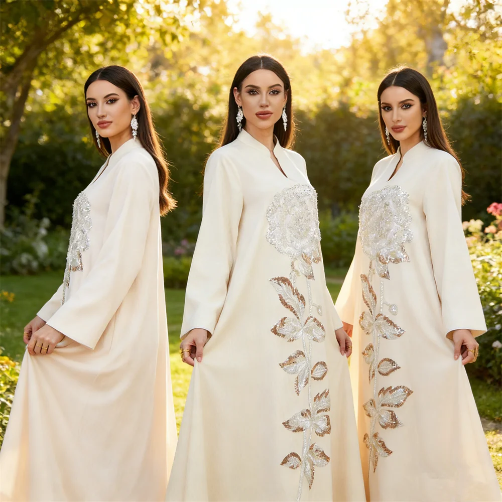 Fashion Women Sequins Maxi Dress Ramadan Dubai Abaya Turkey Kaftan Caftan Marocain Femme Robe Islam Jalabiya Eid Djellaba Abayo
Fashion Women Sequins Maxi Dress Ramadan Dubai Abaya Turkey Kaftan Caftan Marocain Femme Robe Islam Jalabiya Eid Djellaba Abayo