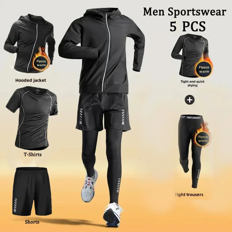 Men's 5-7 PCS Winter Fleece-Lined Warm-Up Sports Sets Running Fitness Training Tight Athletic Cycling Quick-Dry Sportswear Suit
Men's 5-7 PCS Winter Fleece-Lined Warm-Up Sports Sets Running Fitness Training Tight Athletic Cycling Quick-Dry Sportswear Suit