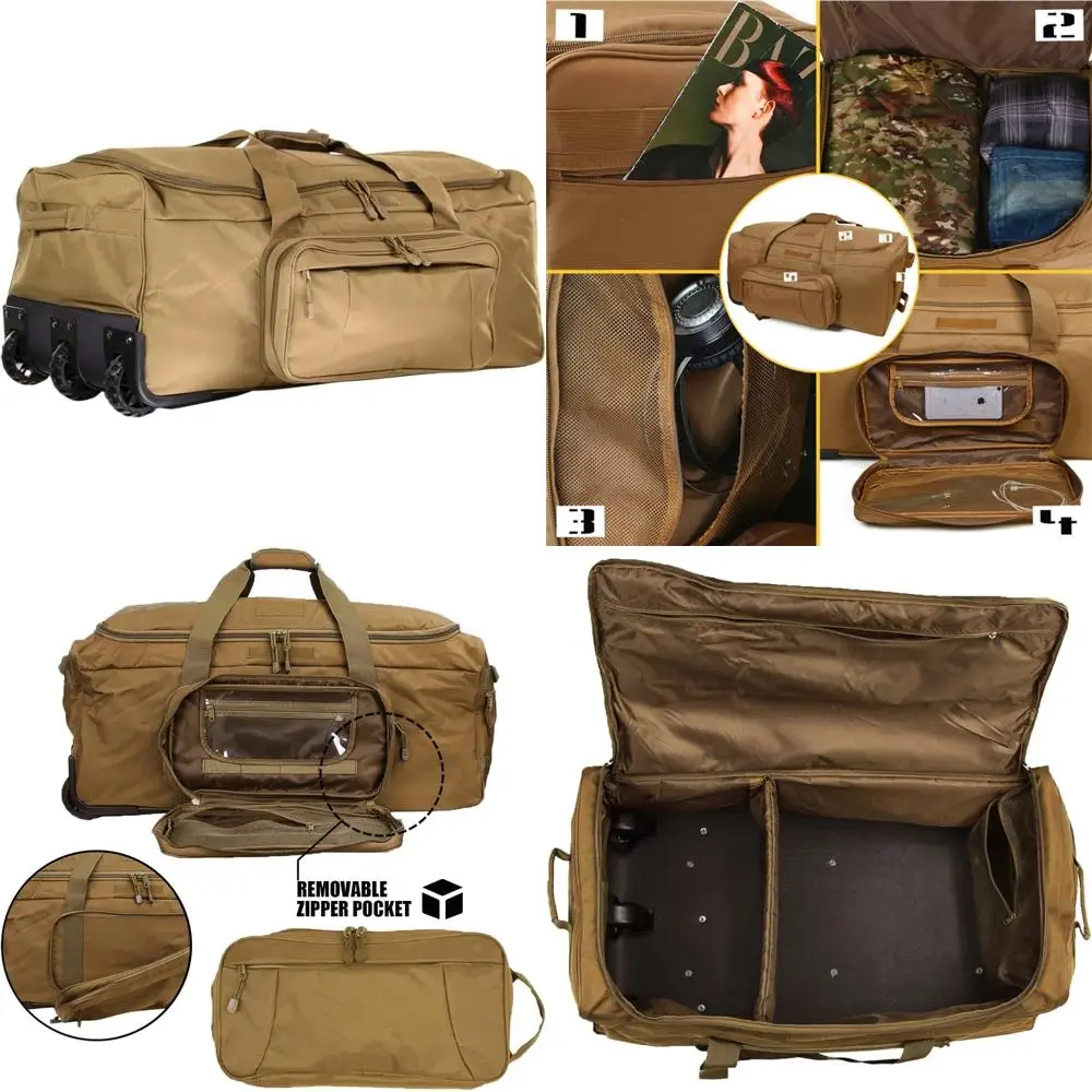 Extra Large Rolling Duffel Bag with Wheels for Tactical, Military, Camping and Outdoor Adventures
Extra Large Rolling Duffel Bag with Wheels for Tactical, Military, Camping and Outdoor Adventures