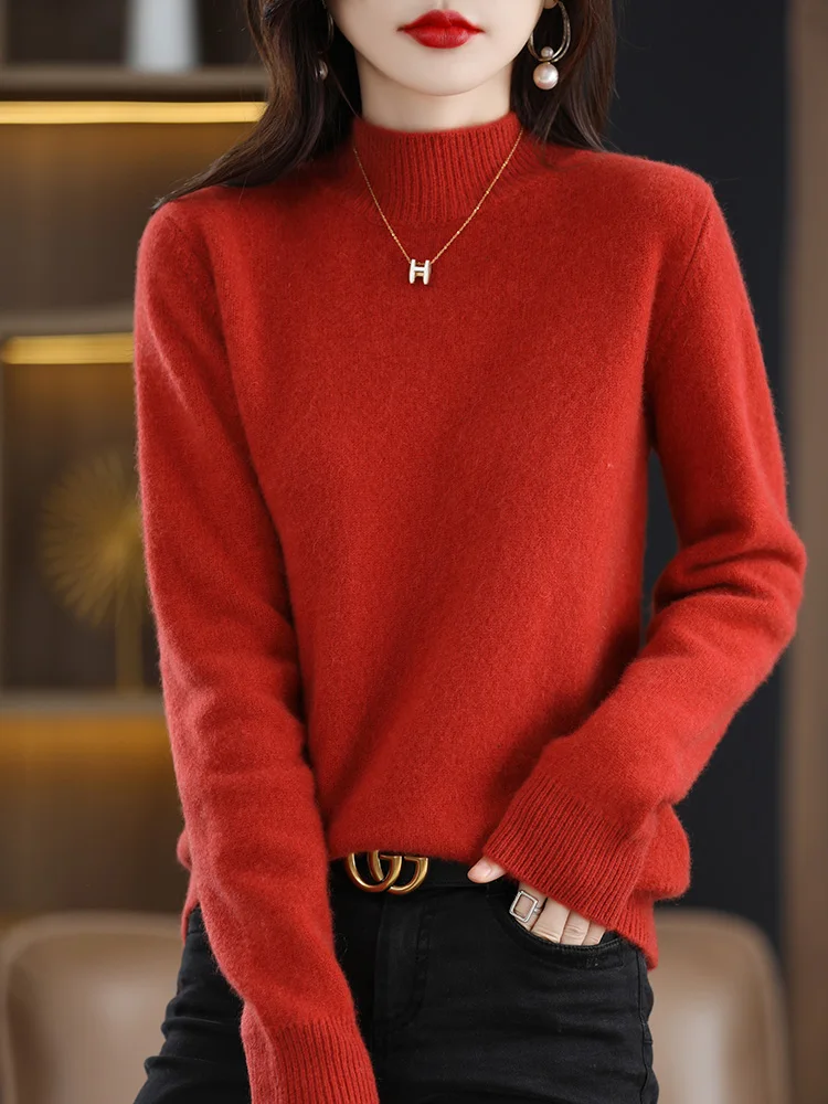 Red Cashmere Knitwear Women's Autumn Winter New Year Rabbit Year Lucky Year Thick Winter Base Layer Shirt Low round Neck Long...
Red Cashmere Knitwear Women's Autumn Winter New Year Rabbit Year Lucky Year Thick Winter Base Layer Shirt Low round Neck Long...